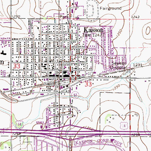Topographic Map of Kasson Fire Department, MN