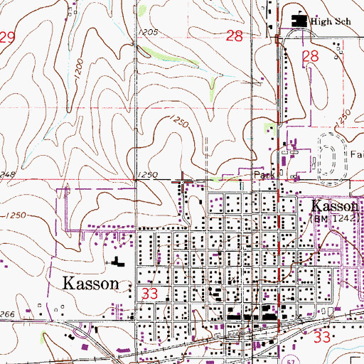 Topographic Map of United Methodist Church, MN