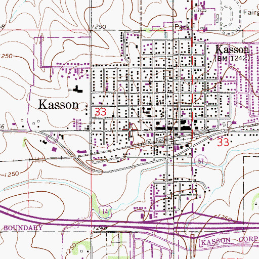 Topographic Map of Kasson Mayo Family Practice Center, MN