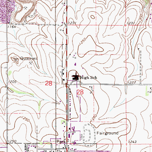 Topographic Map of Kasson-Mantorville Senior High, MN
