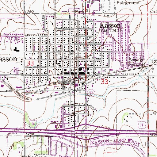 Topographic Map of Kasson, MN