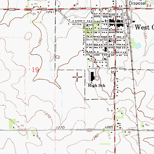 Topographic Map of Triton Intermediate School, MN