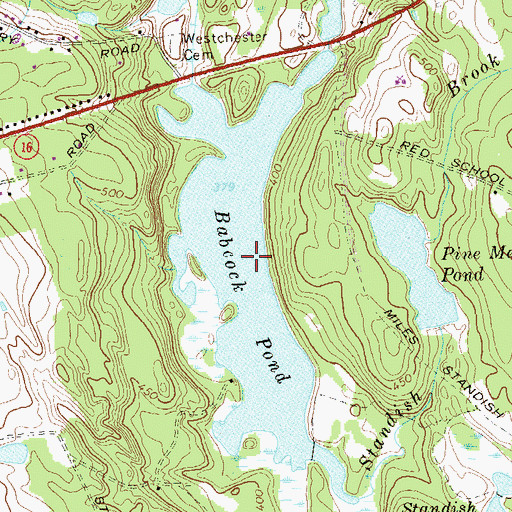 Topographic Map of Babcock Pond, CT