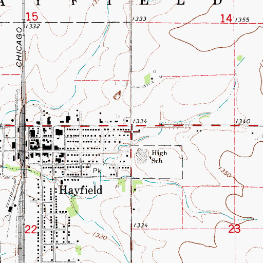 Topographic Map of Poolers Mobile Home Park, MN