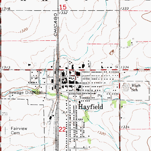 Topographic Map of Cedar Creek Church, MN