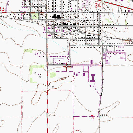 Topographic Map of Praise Fellowship Church, MN