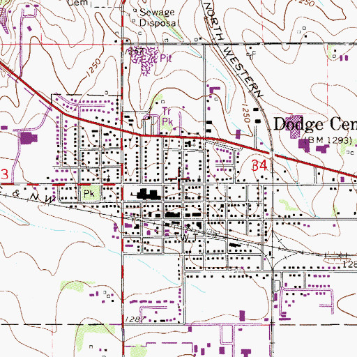 Topographic Map of Assembly of God Church, MN