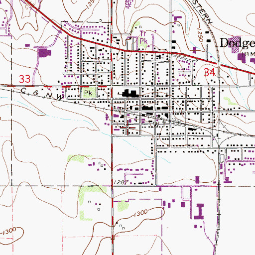 Topographic Map of Bethel Baptist Church, MN