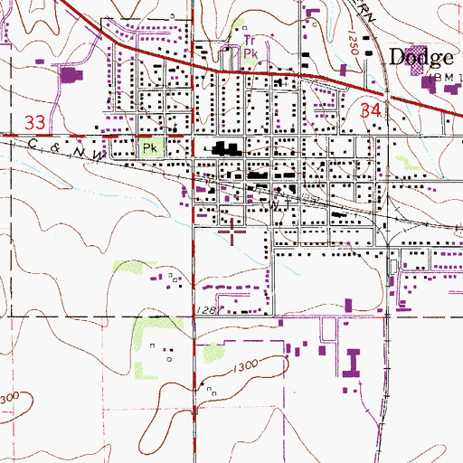 Topographic Map of Heritage Estates, MN