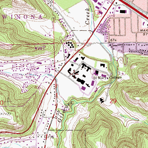 Topographic Map of Vlazny Hall, MN
