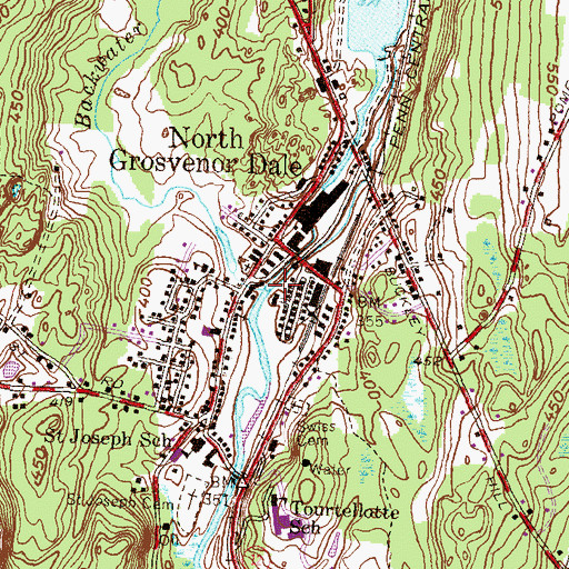 Topographic Map of Backwater Brook, CT