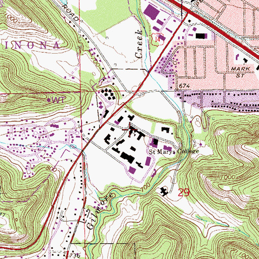 Topographic Map of Saint Josephs Hall, MN