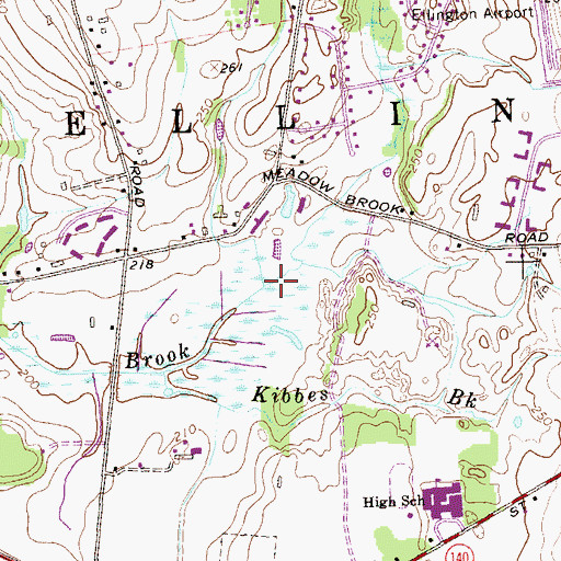 Topographic Map of Bahlers Brook, CT