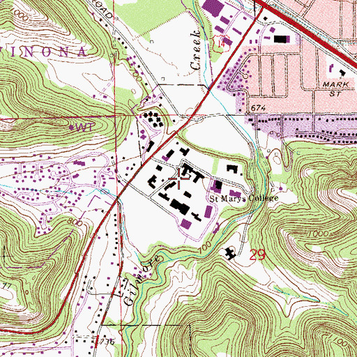 Topographic Map of Oscar and Mary Jane Straub Millennium Clock Tower and Court, MN