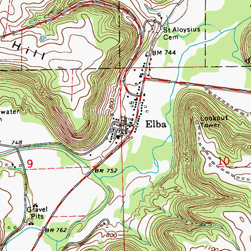 Topographic Map of Elba Post Office (historical), MN