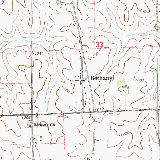 Topographic Map of Bethany (historical), MN