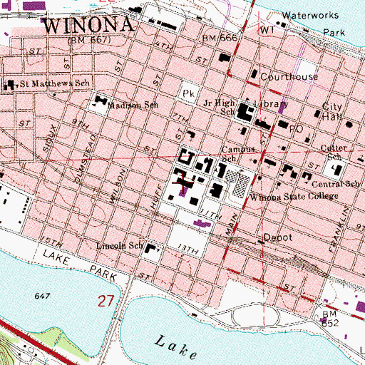 Topographic Map of Kryzsko Commons and University Center, MN