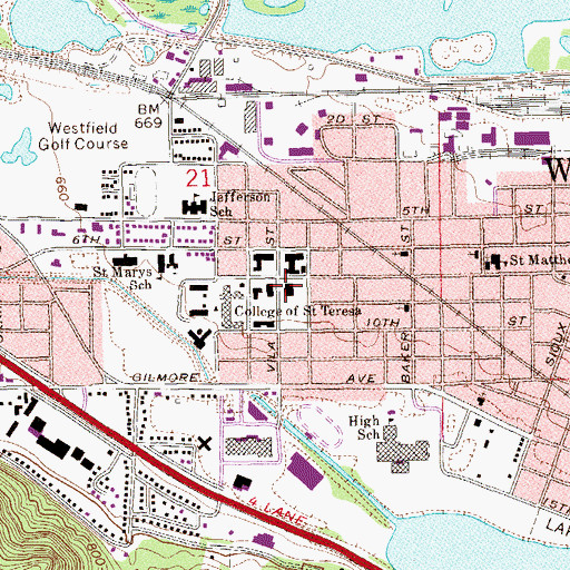 Topographic Map of 360 Vila Street Building, MN