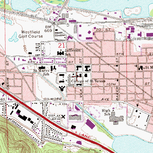 Topographic Map of Alverna Center, MN