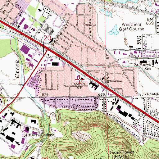 Topographic Map of Faith Lutheran Church, MN