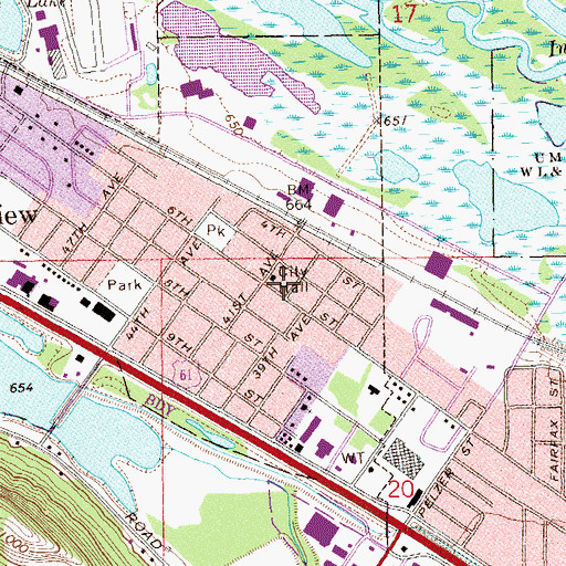 Topographic Map of Goodview City Hall, MN