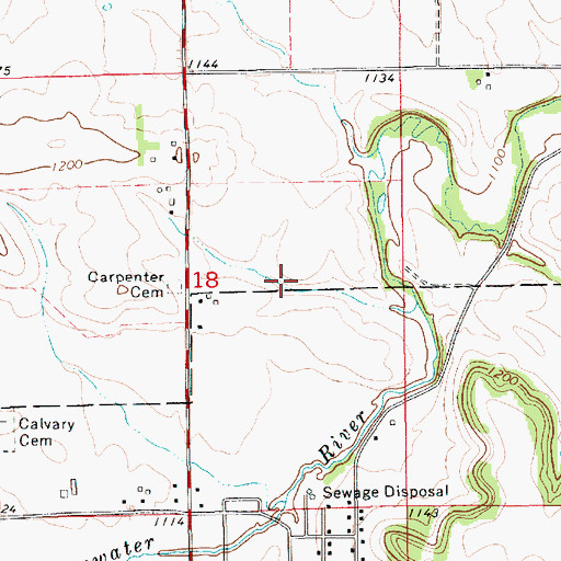 Topographic Map of Saint Charles Library, MN