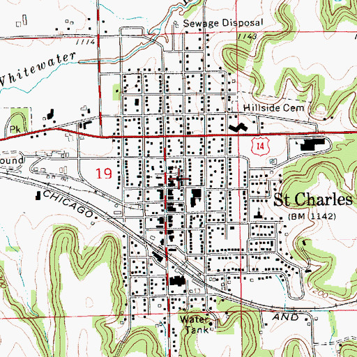 Topographic Map of United Methodist Church, MN