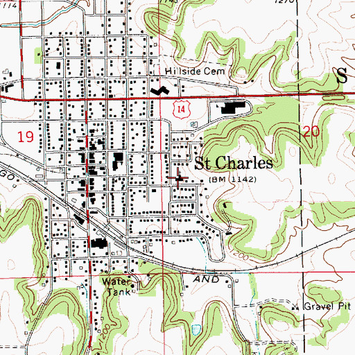Topographic Map of Saint Matthew Lutheran Church, MN