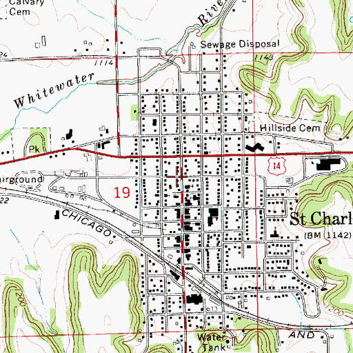 Topographic Map of Church of Christ, MN
