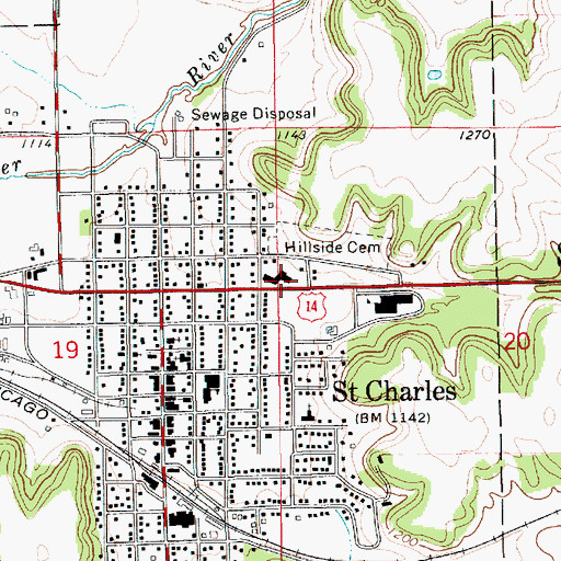 Topographic Map of Whitewater Health Care Center, MN