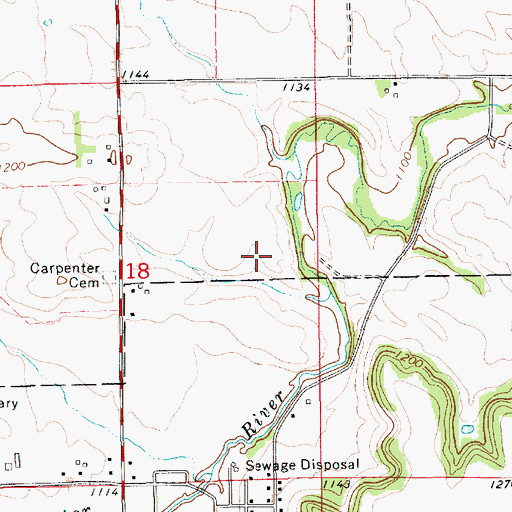 Topographic Map of Saint Charles Elementary School, MN
