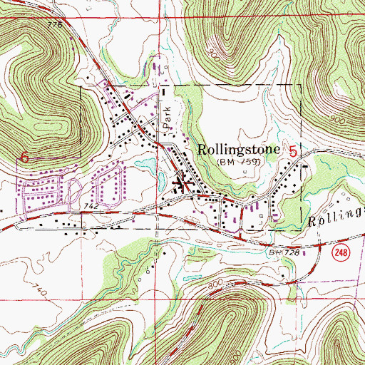 Topographic Map of Rollingstone Elementary School, MN