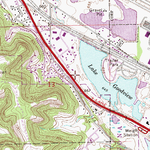 Topographic Map of Country Valley Mobile Home Park, MN