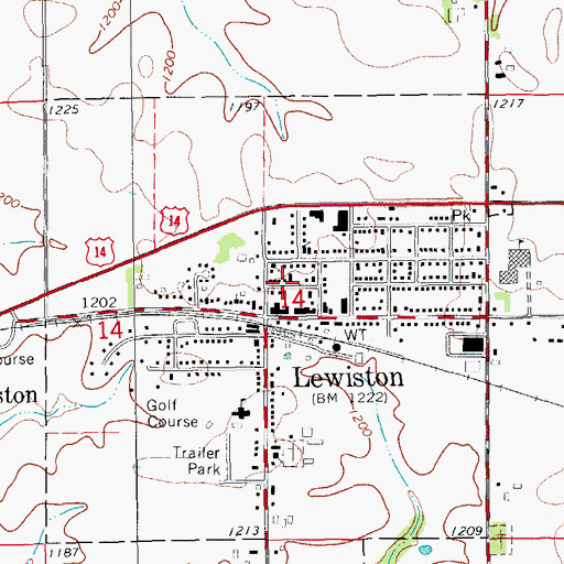 Topographic Map of Lewiston Clinic, MN