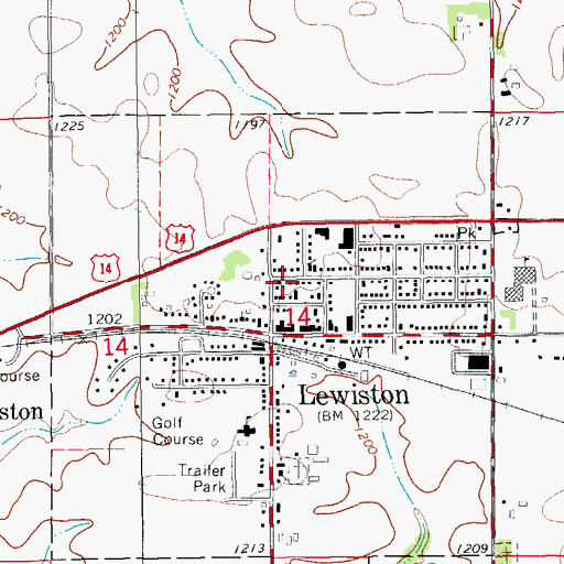 Topographic Map of Saint Pauls Lutheran Church, MN