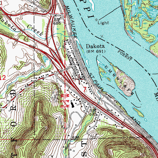Topographic Map of Holy Cross Church, MN