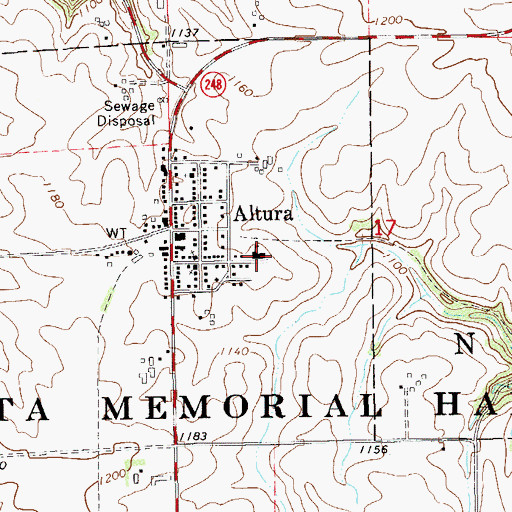 Topographic Map of Altura Elementary School, MN