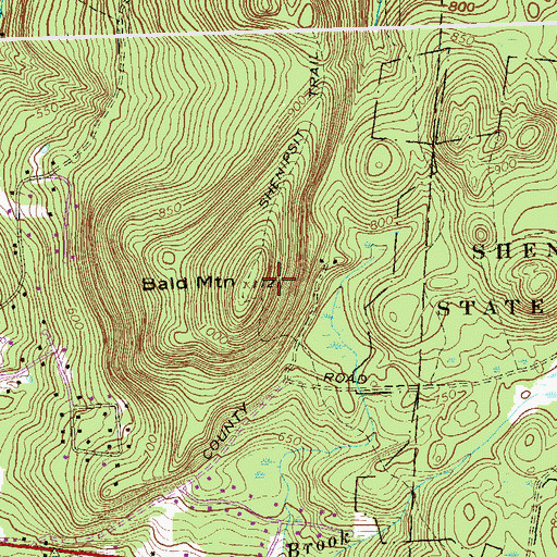 Topographic Map of Bald Mountain, CT