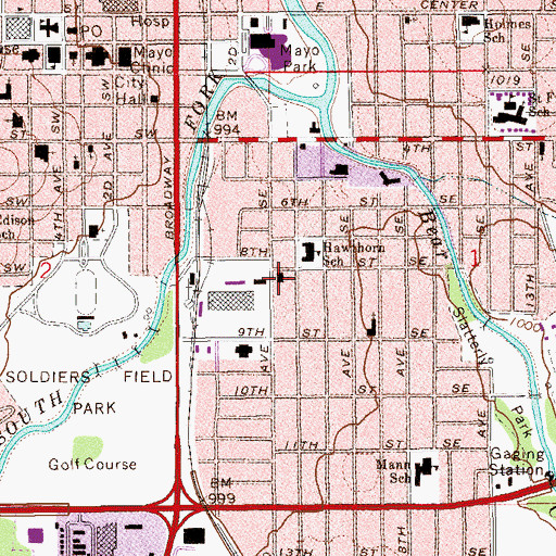 Topographic Map of Bethel Lutheran Church, MN