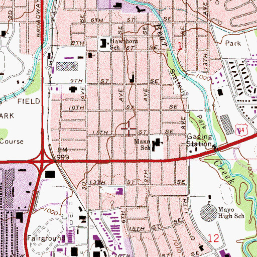 Topographic Map of Rochester Community Baptist Church, MN