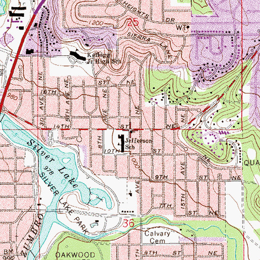 Topographic Map of Trinity Presbyterian Church, MN