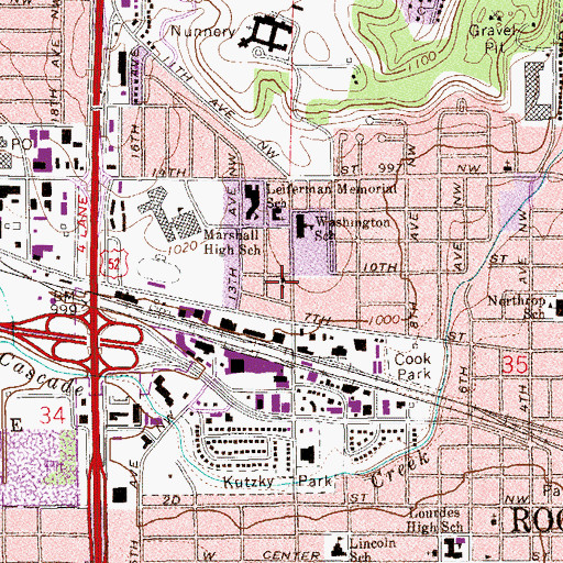 Topographic Map of Unity Church, MN