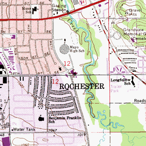 Topographic Map of Church of the Resurrection, MN