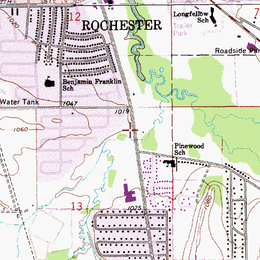 Topographic Map of Ascension Evangelical Lutheran Church, MN