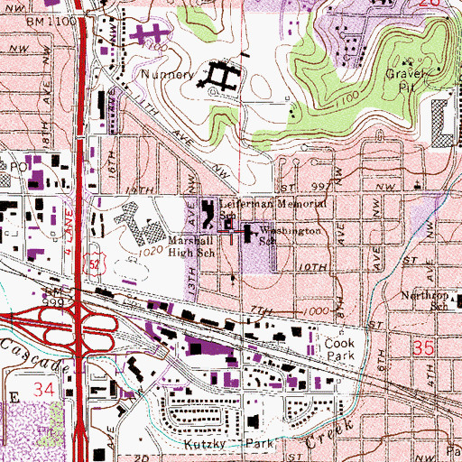 Topographic Map of Gloria Dei Lutheran Church, MN