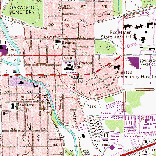 Topographic Map of Homestead United Methodist Church, MN