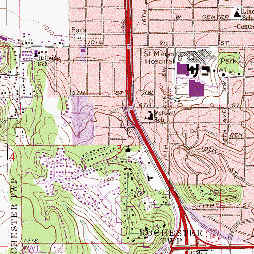 Topographic Map of Congregational Church, MN