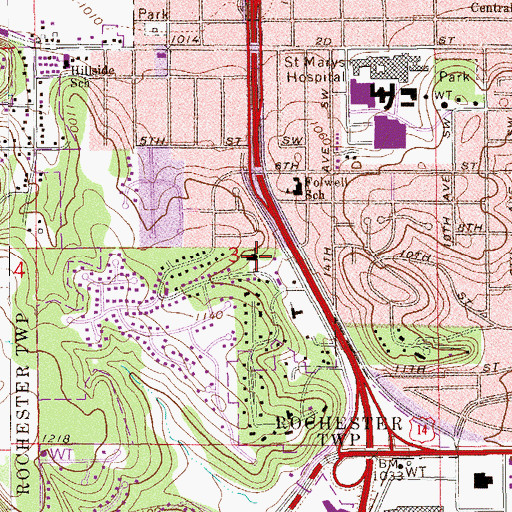 Topographic Map of Unitarian Universalist Church, MN