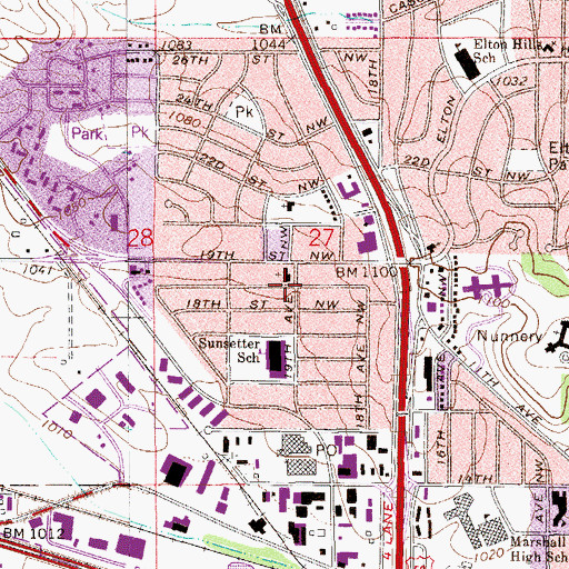 Topographic Map of Bethany United Methodist Church, MN