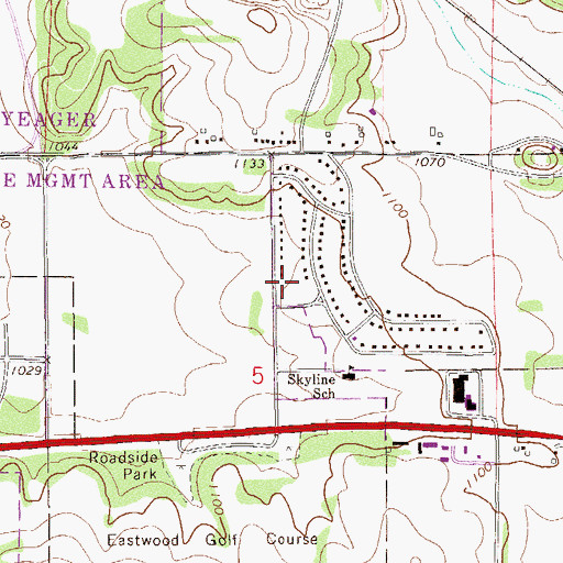 Topographic Map of Victory Baptist Church, MN